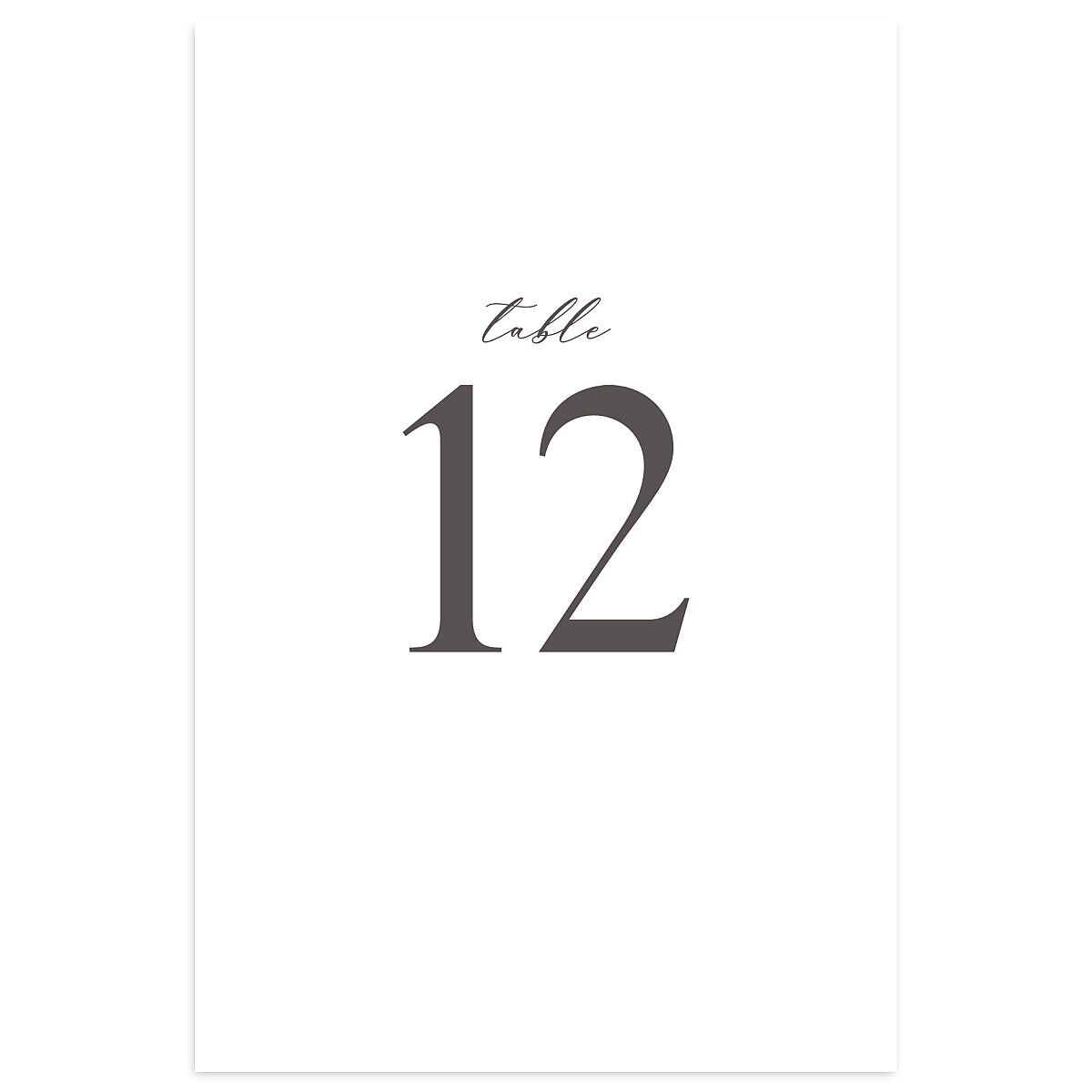 Timeless Script Table Numbers