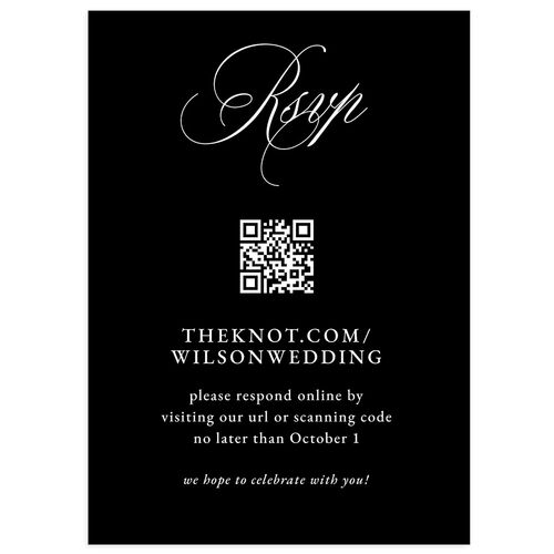Elegant Reception Only Wedding Response Cards Midnight Signature Standard