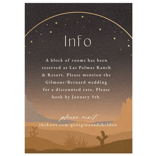 Desert Moon Wedding Enclosure Cards Gold Charcoal Signature Standard