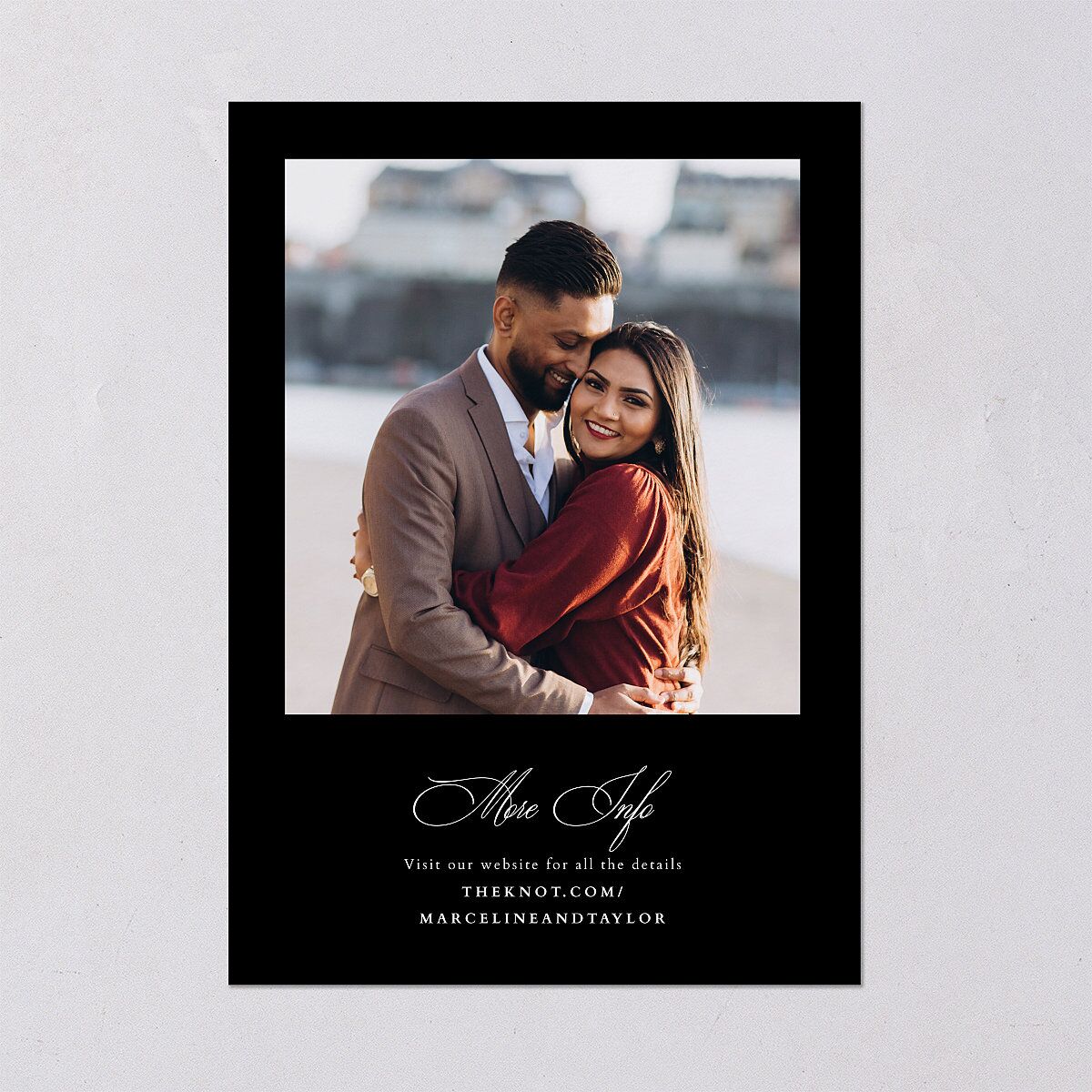 Classic Champagne with Bows Save the Date Cards Pure White Signature smooth Blank No Standard