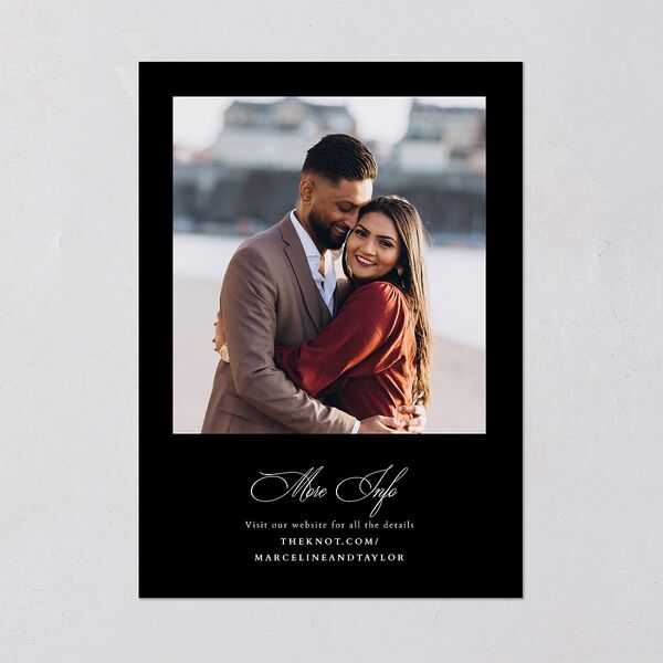 Classic Champagne with Bows Save the Date Cards Pure White Signature smooth Blank No Standard