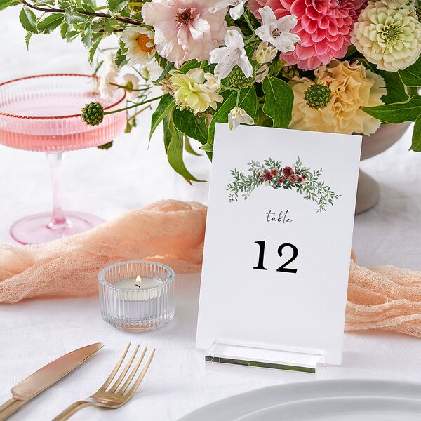 Floral Arc Table Numbers Merlot Signature
