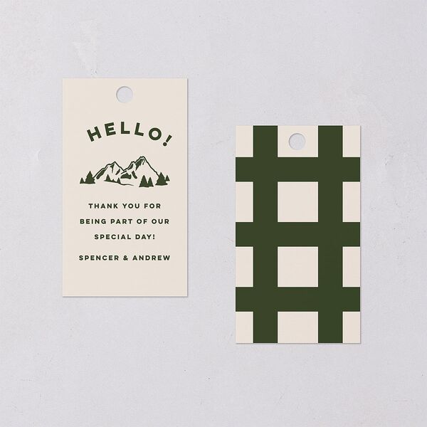 Adventure Icon Favor Gift Tags Hunter Green Signature