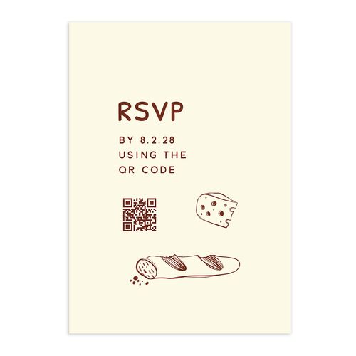 Hand Drawn Recipe QR Code RSVP Cards Saddle Signature Standard