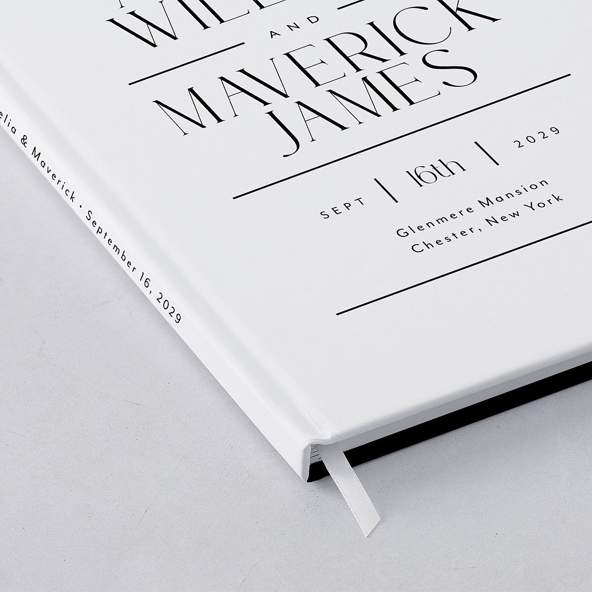 Estate Wedding Guest Book Pure White
