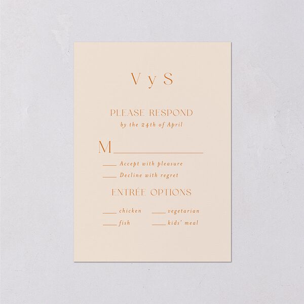 Hacienda Elegante Wedding Response Cards Gold Cinnamon Signature Standard