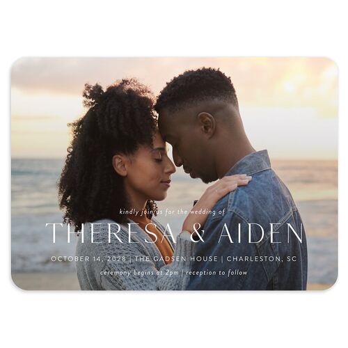 Simply Refined Photo Wedding Invitations Moss Signature Blank No Rounded