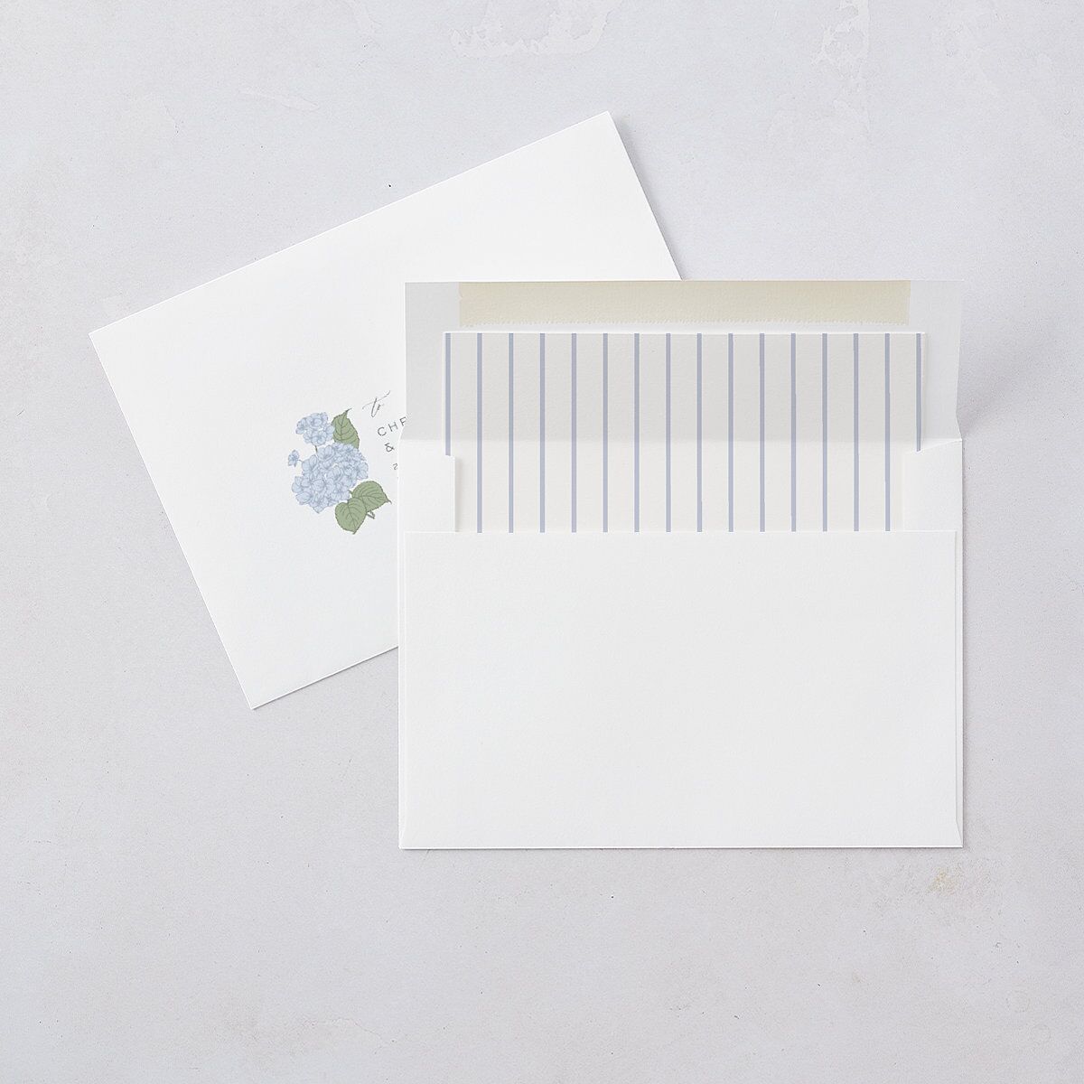 Vintage Hydrangea Frame Wedding Invitations Dusty Blue Signature Blank No Standard