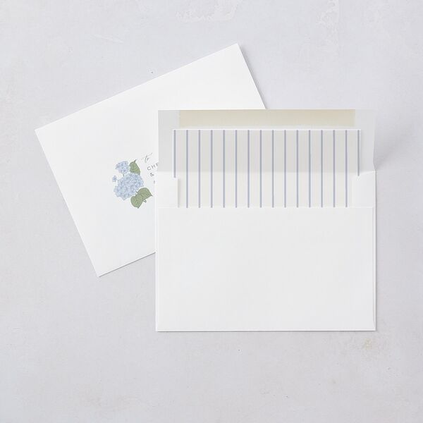 Vintage Hydrangea Frame Wedding Invitations Dusty Blue Signature Blank No Standard