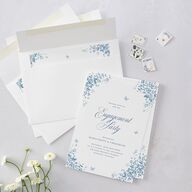 Elegant Rose Crest Engagement Party Invitations Sapphire Signature Blank Standard