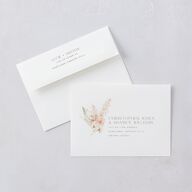 Pampas Floral Bridal Shower Invitations Snow Signature Blank Standard
