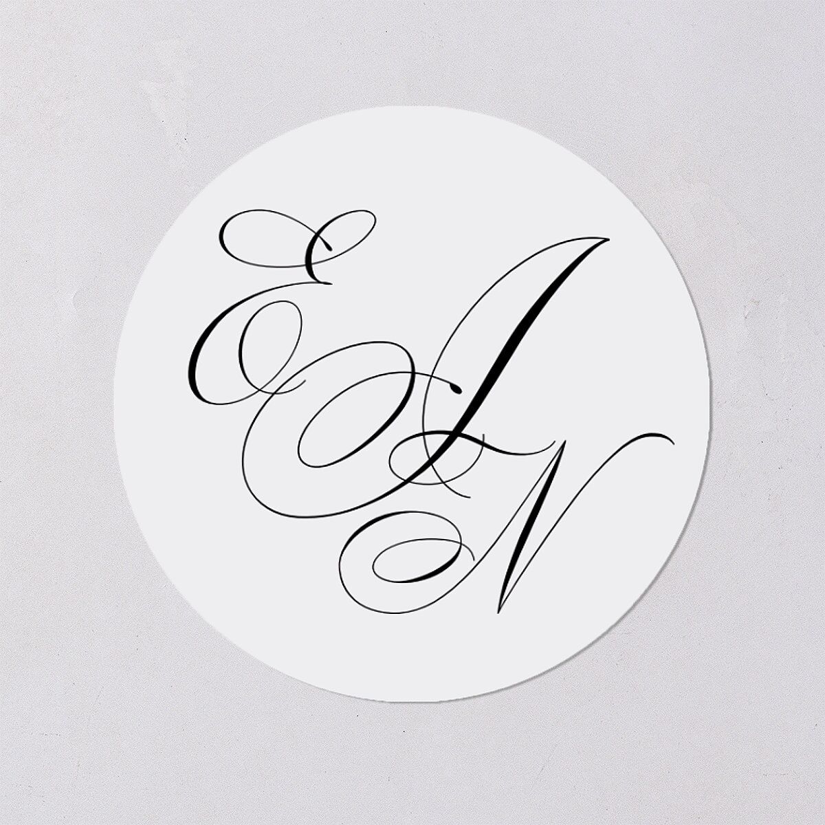 Exquisite Calligraphy Wedding Stickers Pure White