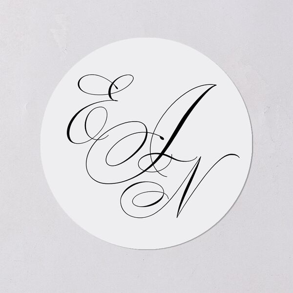 Exquisite Calligraphy Wedding Stickers Pure White