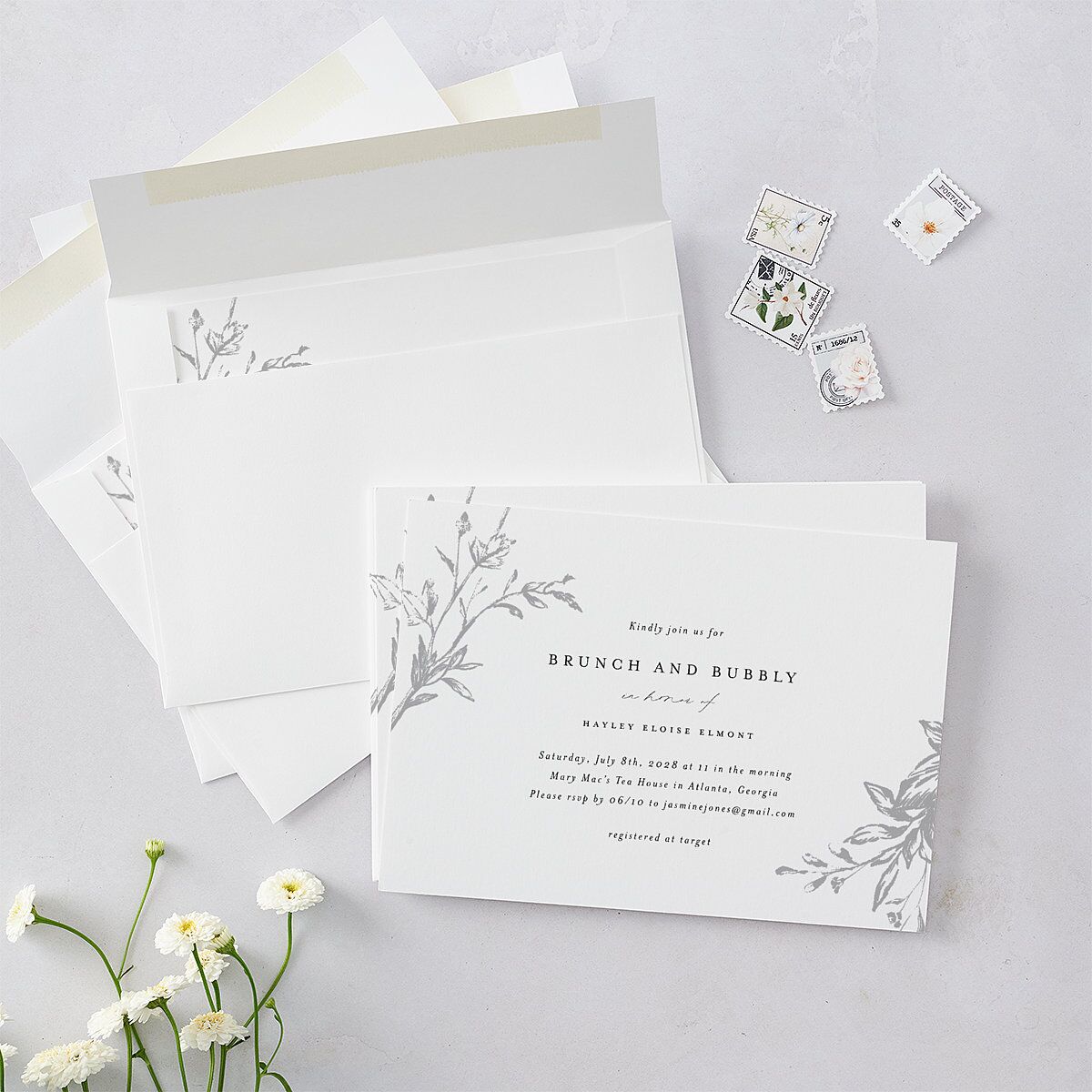 Shining Leaves Bridal Shower Invitations — view 5