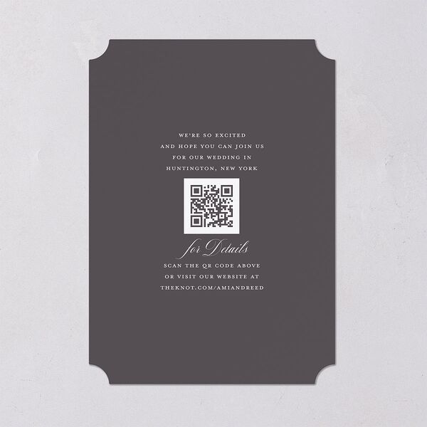 Grand Calligraphy Save the Date Cards Medieval Grey Signature smooth Blank No