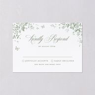 Elegant Rose Crest Wedding Response Cards Deep Olive Signature Standard