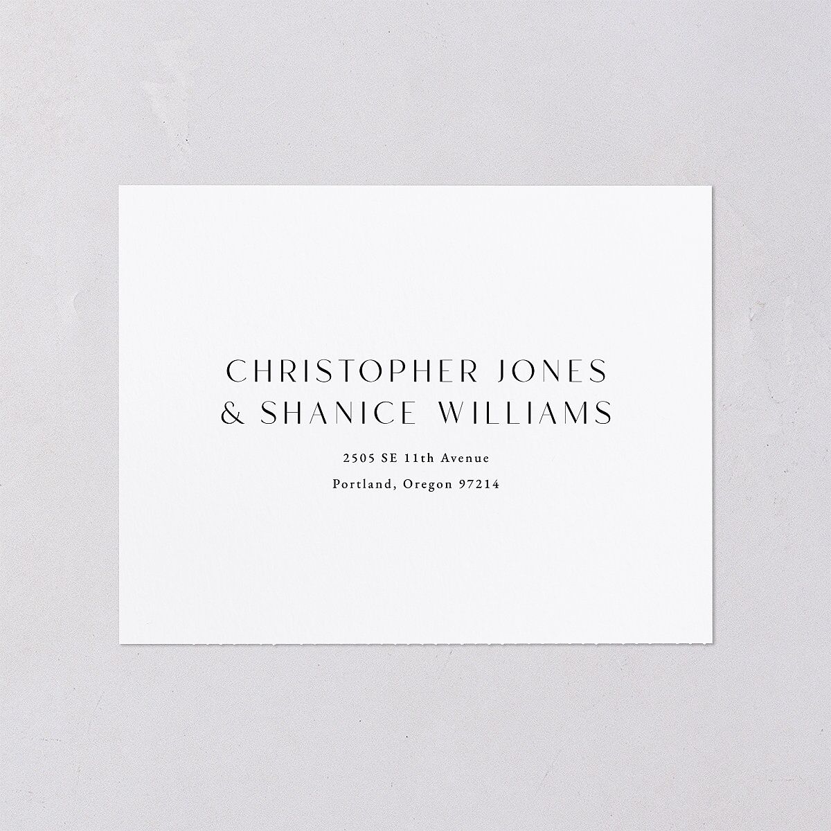 Simple Modern Monogram All-in-One Wedding Invitations Pure White Signature Light Both Recipient and Return Addresses No