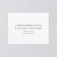 Simple Modern Monogram All-in-One Wedding Invitations Pure White Signature Light Both Recipient and Return Addresses No