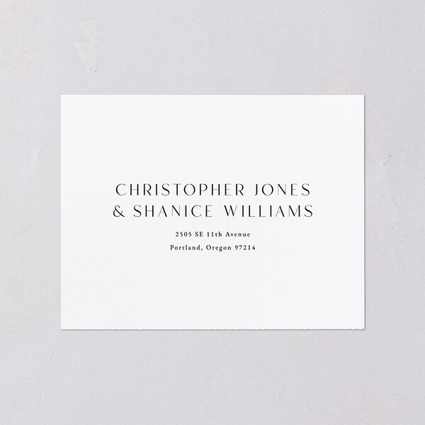 Simple Modern Monogram All-in-One Wedding Invitations Pure White Signature Light Both Recipient and Return Addresses No