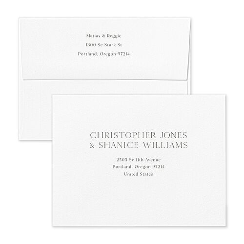 Urbanite Oval Save the Date Magnet Envelopes Eucalyptus Rose Both Recipient and Return Addresses Signature Standard