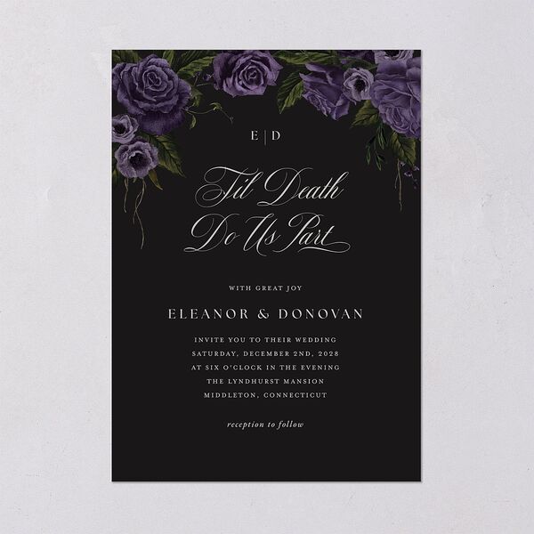 Dark Gothic Roses Wedding Invitations Regency Signature Blank No Standard