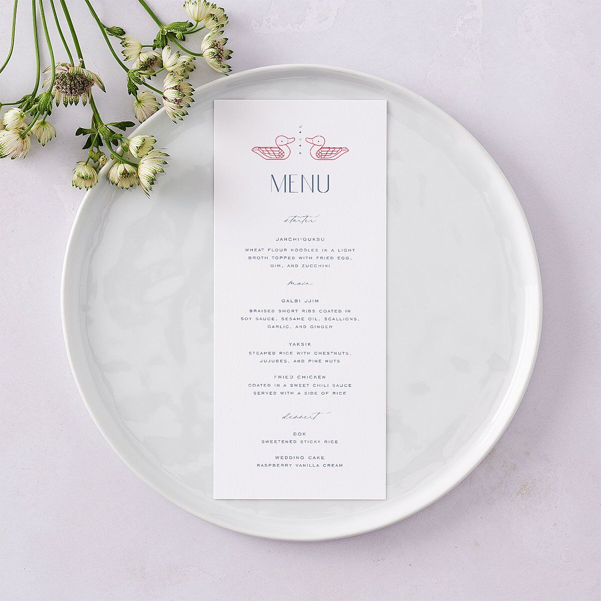 Eternal Devotion Menus Garnet Signature