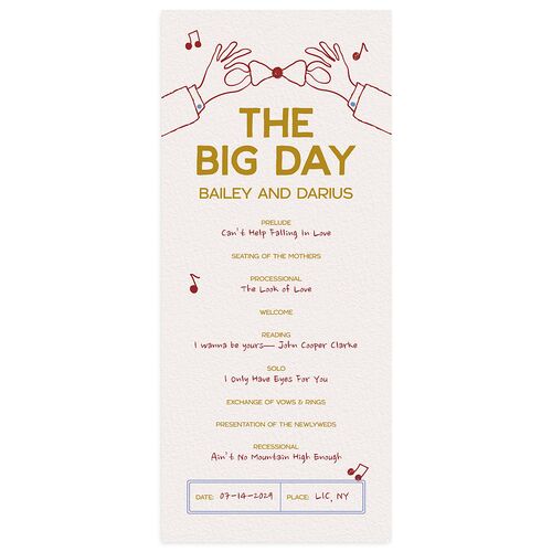 Hand Drawn Party Wedding Programs Umber Signature
