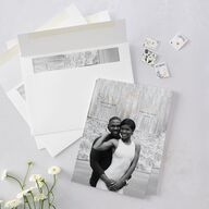 Monogram Leaves Save The Date Cards Gold Charcoal Signature smooth Blank No