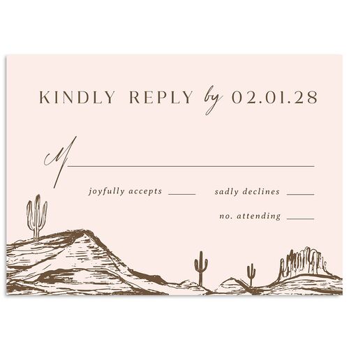 Western Cactus Wedding Response Cards Sepia Signature Standard