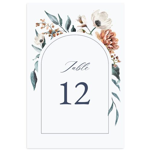 Floral Arch Table Numbers Dusty Blue Signature