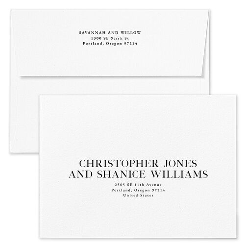 Elegant Snapshot Wedding Invitation Envelopes Blue Midnight Return Address Standard Signature