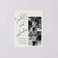 Signed Save the Date Petite Cards Licorice Signature smooth Blank No Standard
