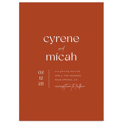 Simply Stated Wedding Invitations Terracotta Signature Blank No Standard