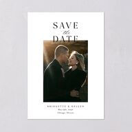 Timeless Typography Digital Save the Date Cards Pure White Dusty Blue Lets Celebrate Standard