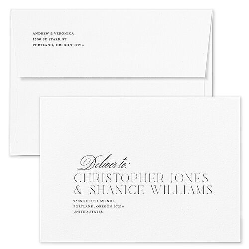 Classic Happy Holiday Card Envelopes Linen Kraft Both Recipient and Return Addresses Standard Signature