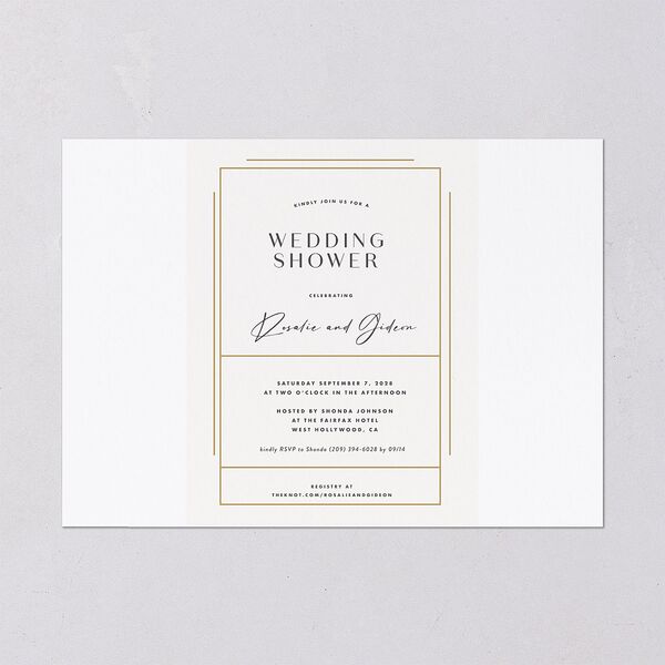 Refined Frame Bridal Shower Invitations Snow Signature Blank