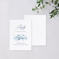 Elegant Rose Crest QR Code RSVP Cards Sapphire Signature Standard