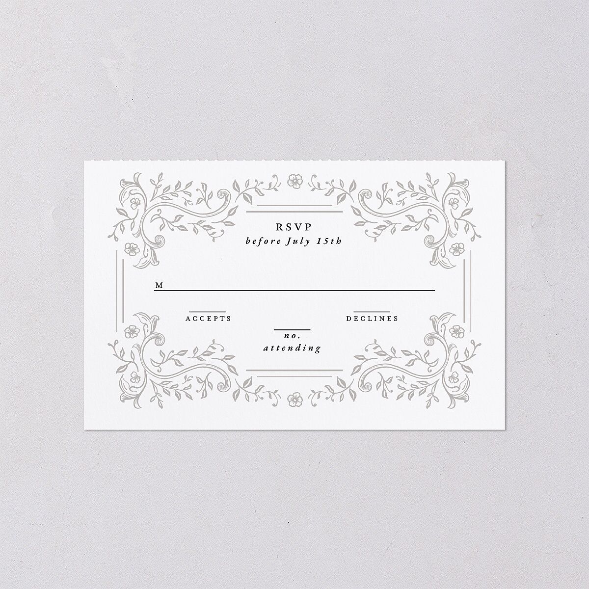 Luxury Victorian Gothic Lace All-in-One Wedding Invitations Pure White Signature Light Both Recipient and Return Addresses No