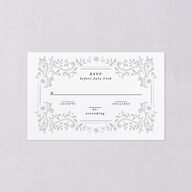 Luxury Victorian Gothic Lace All-in-One Wedding Invitations Pure White Signature Light Both Recipient and Return Addresses No