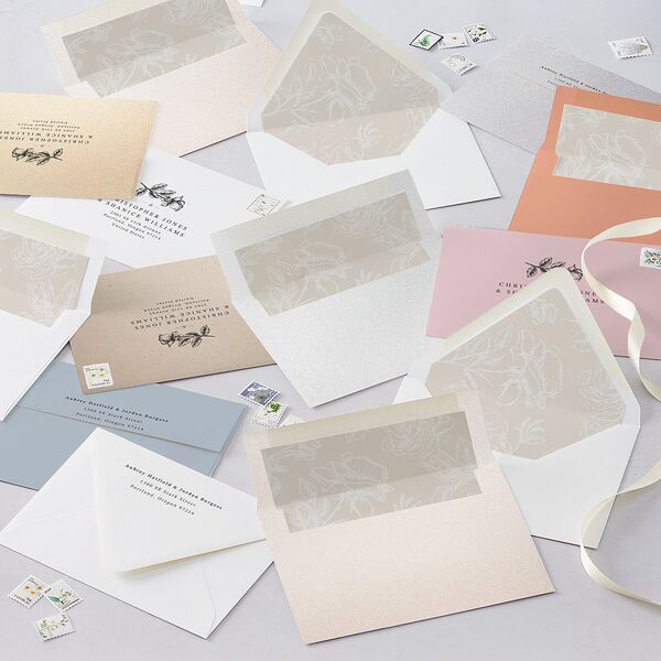 Botanical Luxury Euro Envelope Liners Pure White Luxe