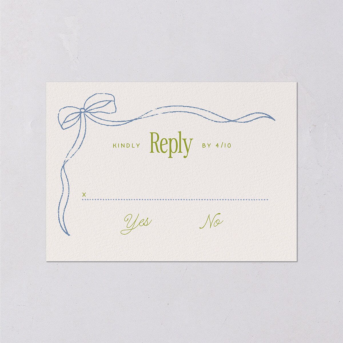 Modern Delicate Bows Wedding Response Cards Peridot Signature Standard