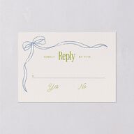 Modern Delicate Bows Wedding Response Cards Peridot Signature Standard