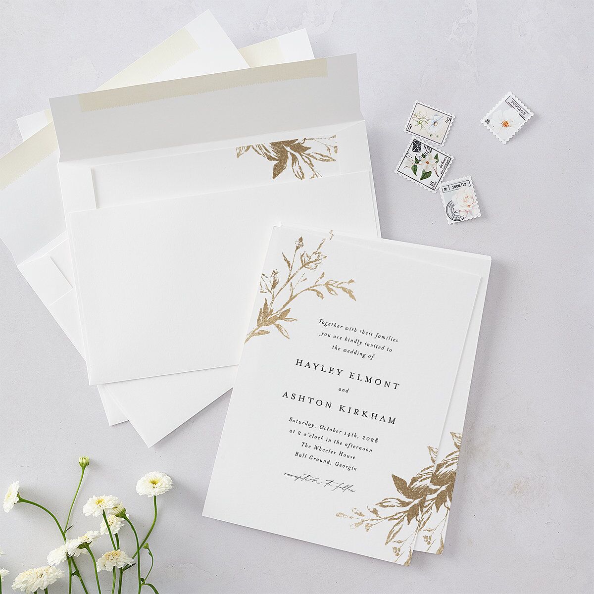Shining Leaves Wedding Invitations — view 4