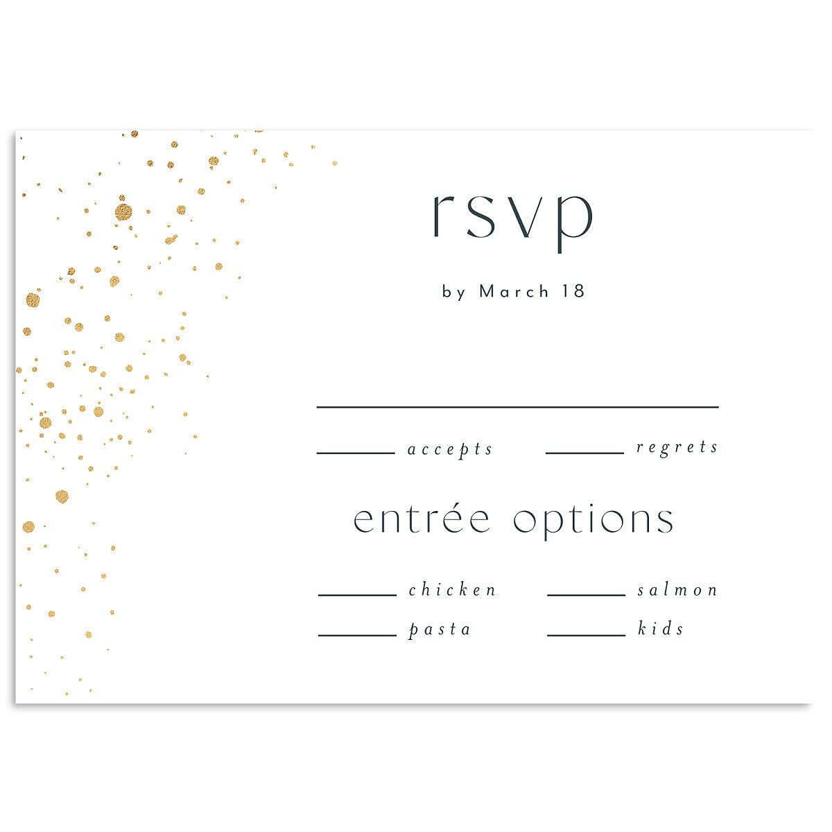 Shimmer Dust Wedding Response Cards