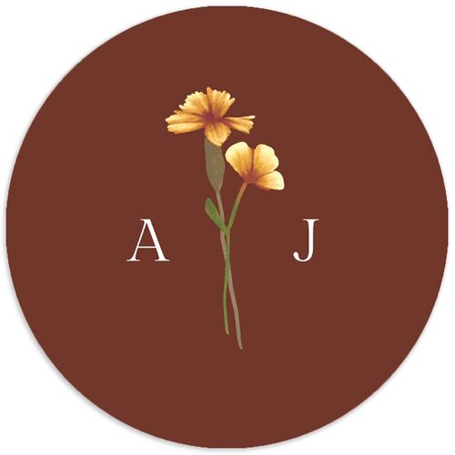 Wild Daisies Wedding Stickers Chestnut Circle