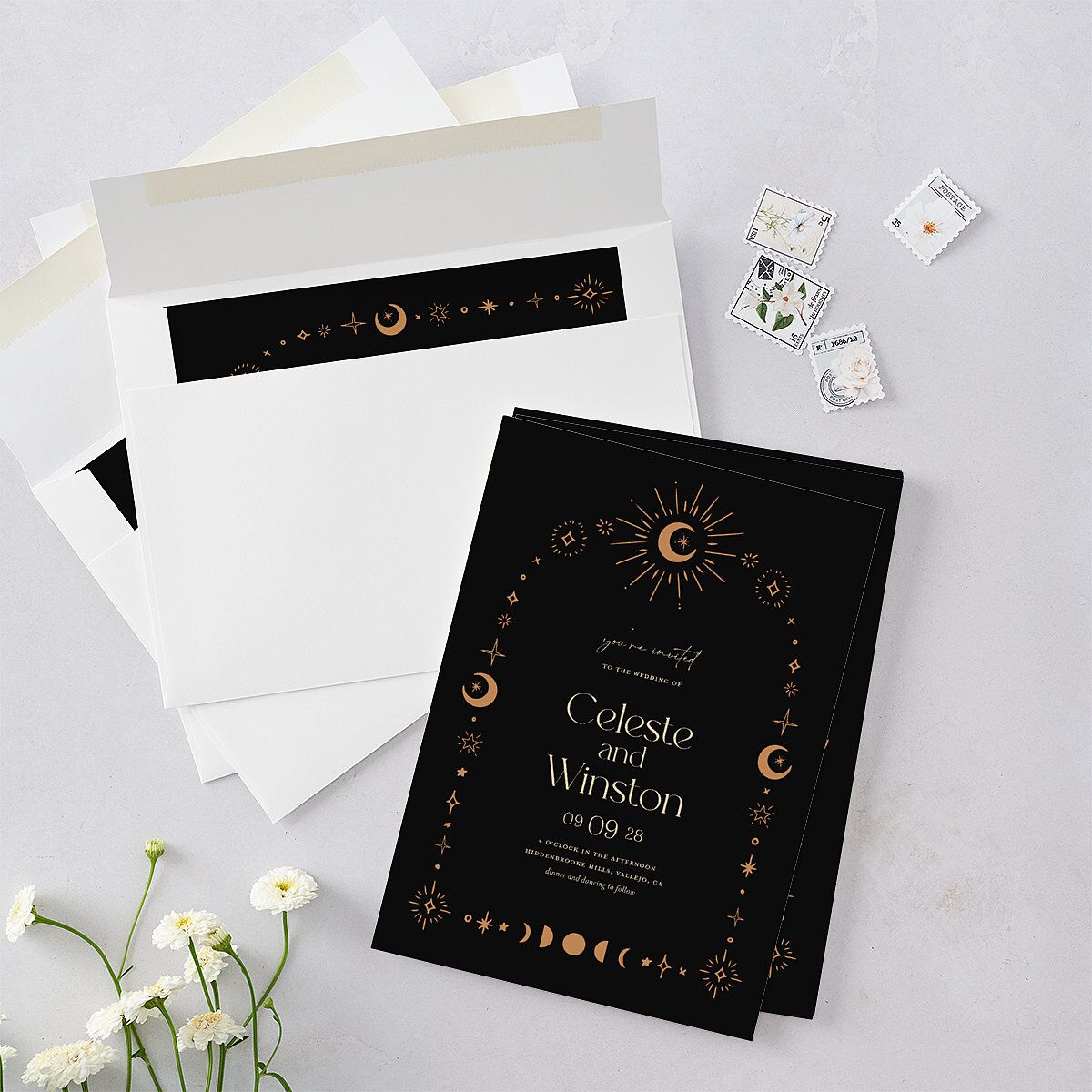 Celestial Galaxy Wedding Invitations — view 4