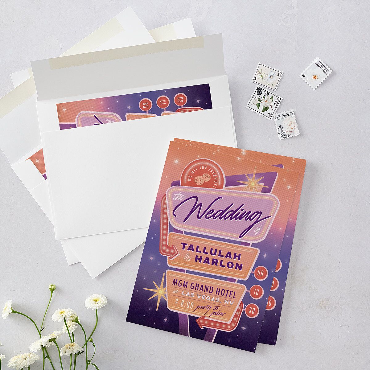 Las Vegas Love Wedding Invitations Pinot Signature Blank No