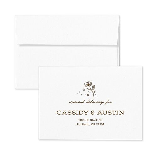 Southwestern Nouveau Response Card Envelopes Umber Blue Return Address Signature Standard