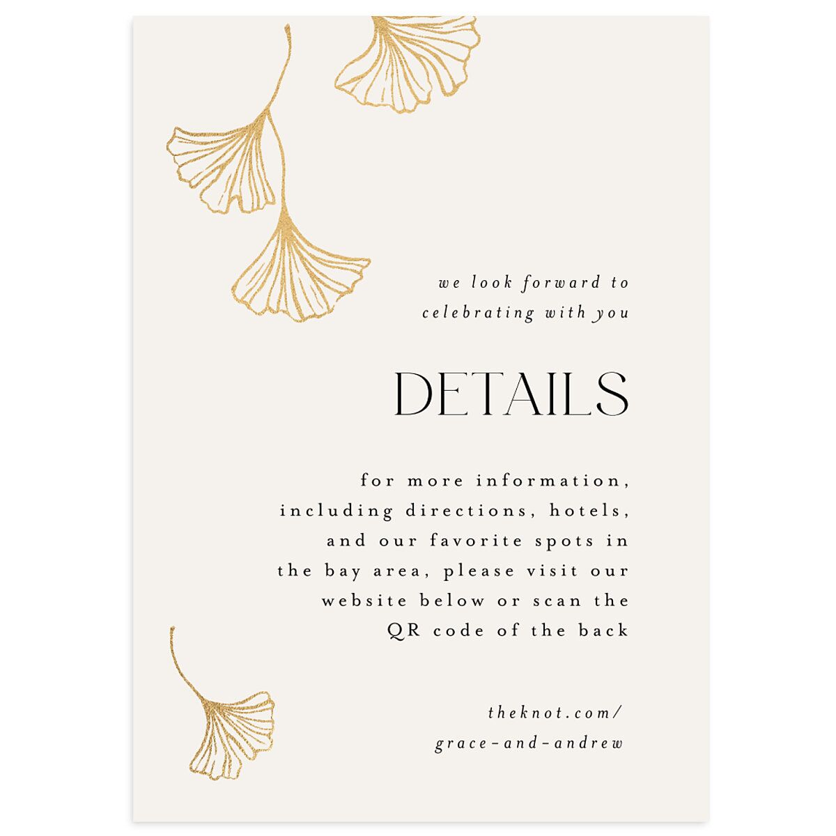 Ginkgo Leaves Wedding Enclosure Cards