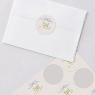 Modern Delicate Bows Wedding Stickers Peridot Circle